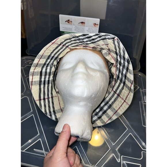 Khaki Reversible Plaid Reversible Bucket Hat - Picture 8 of 9